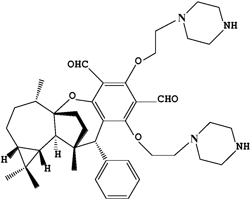 Guava dialdehyde heterosource terpene piperazinyl and tetrazolium derivative composition for preparing anti-rhinitis drug