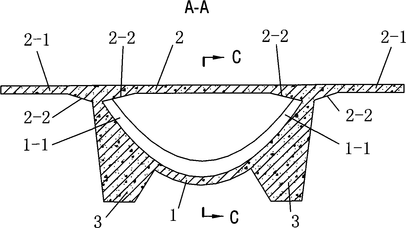 Prestressed reinforced concrete dish plate