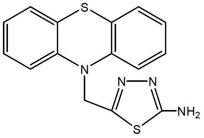 A kind of method for preparing 2-amino-5-(n-phenothiazinyl) methylene-1,3,4-thiadiazole