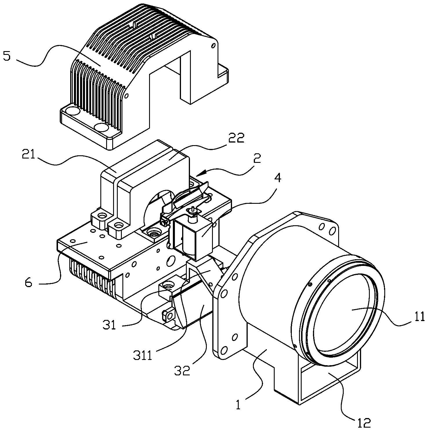 Far and near light integrated vehicle lamp