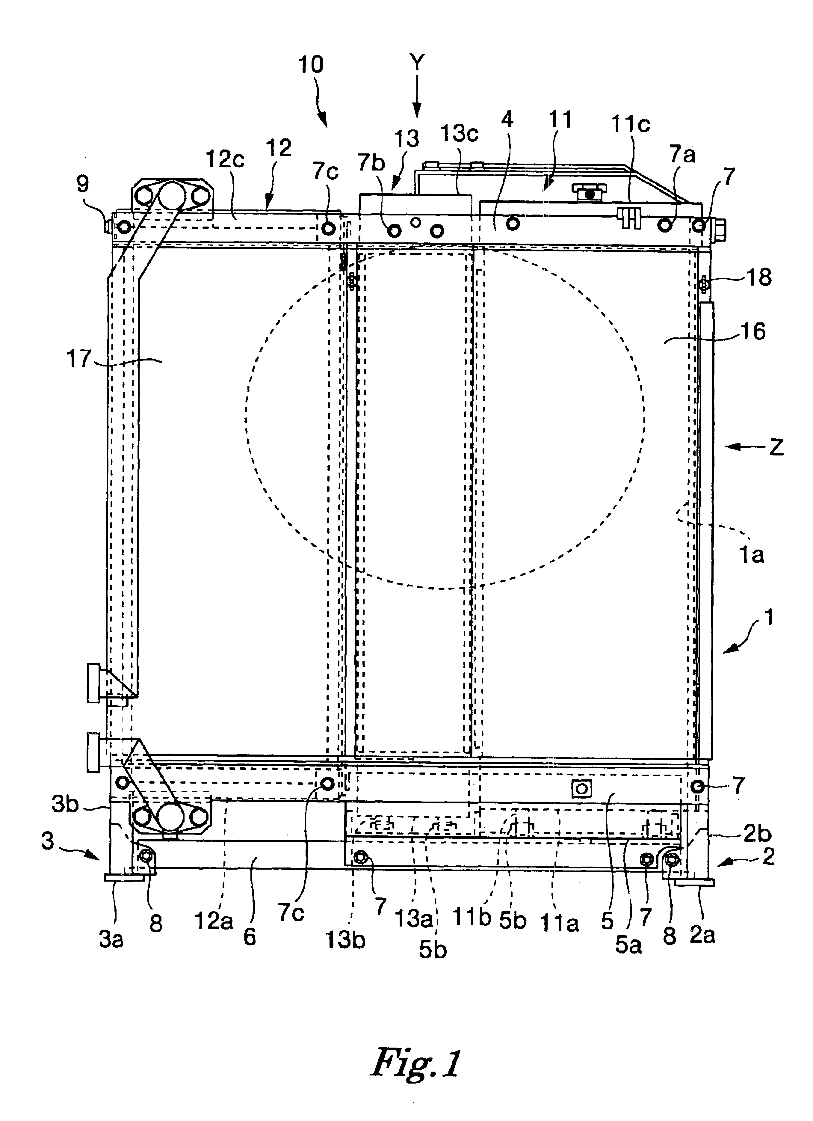 Cooling apparatus for a work machine