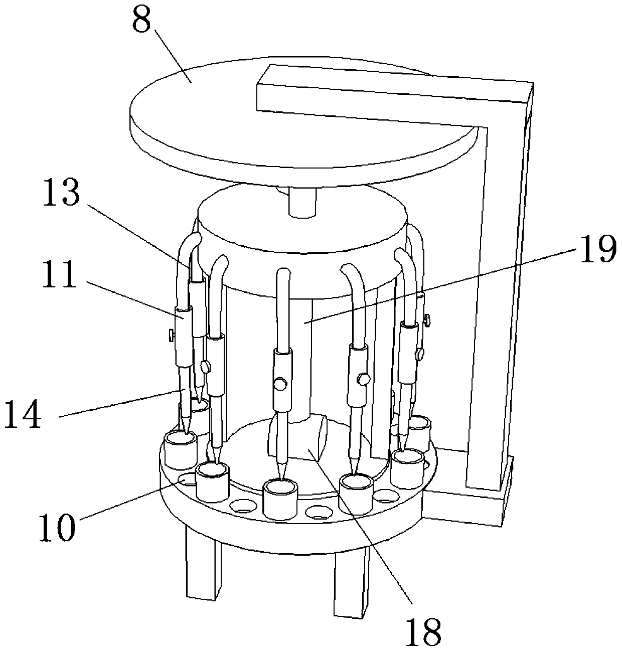 Metering and filling device used in camellia seed oil production process
