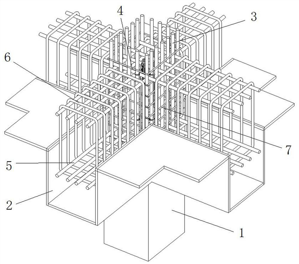 Device for binding stirrups at beam-column joint of frame structure