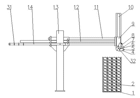 Automatic installing and detaching device of drill rod of horizontal directional drilling machine