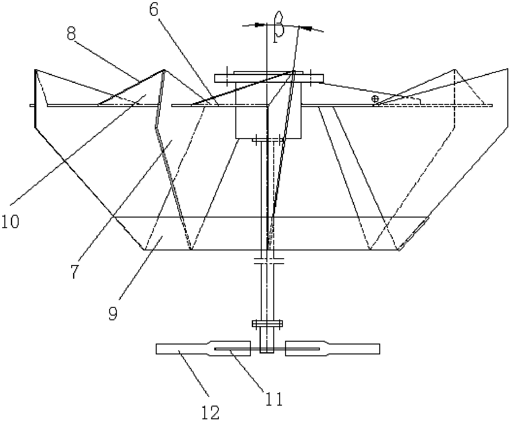 Deep-water type down-umbrella aerator impeller