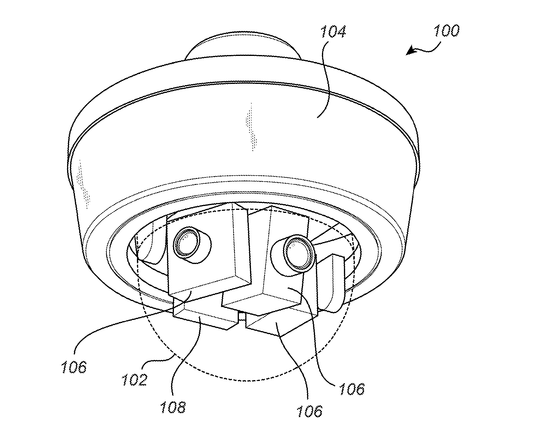 Arrangement for a monitoring camera device