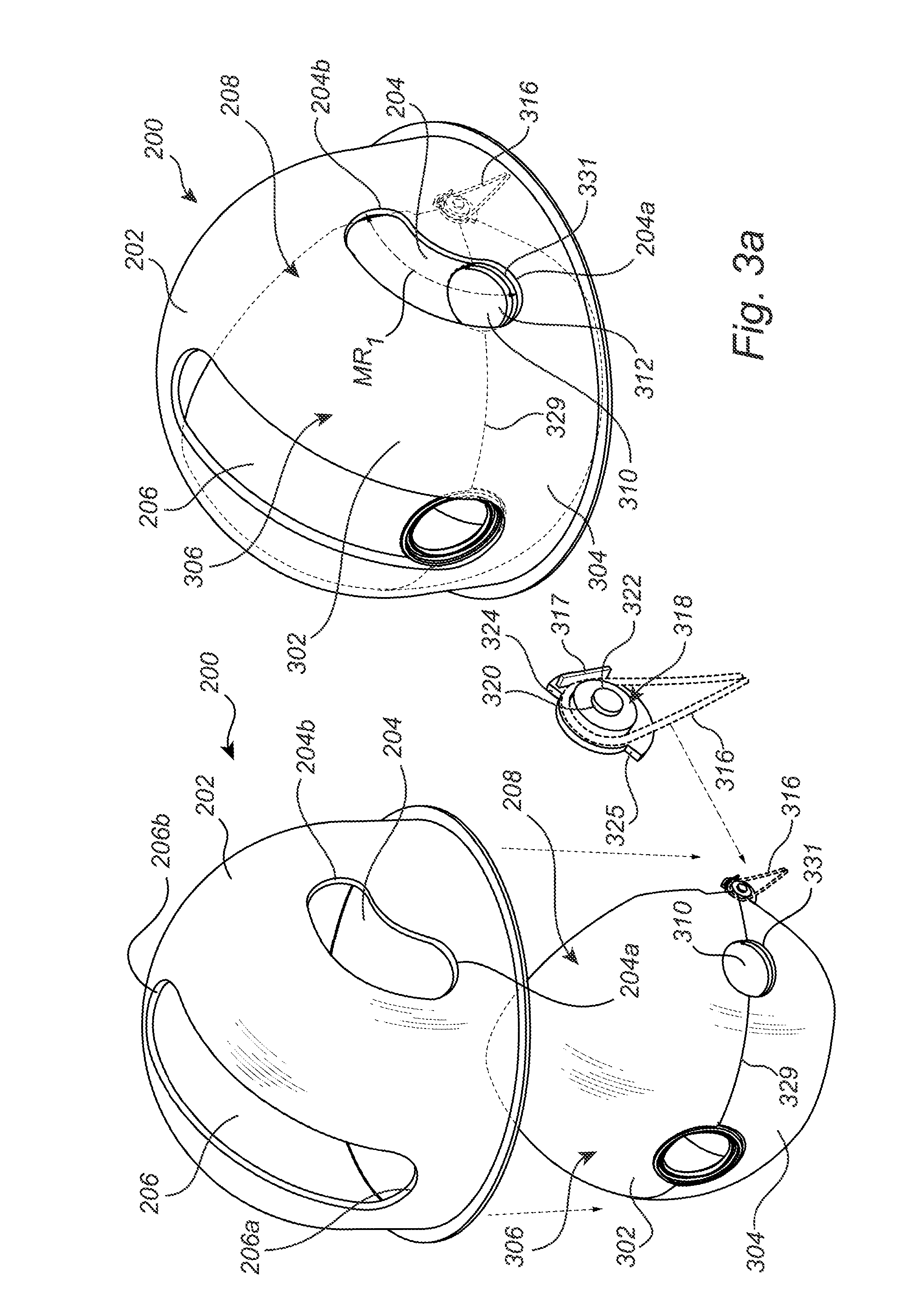 Arrangement for a monitoring camera device