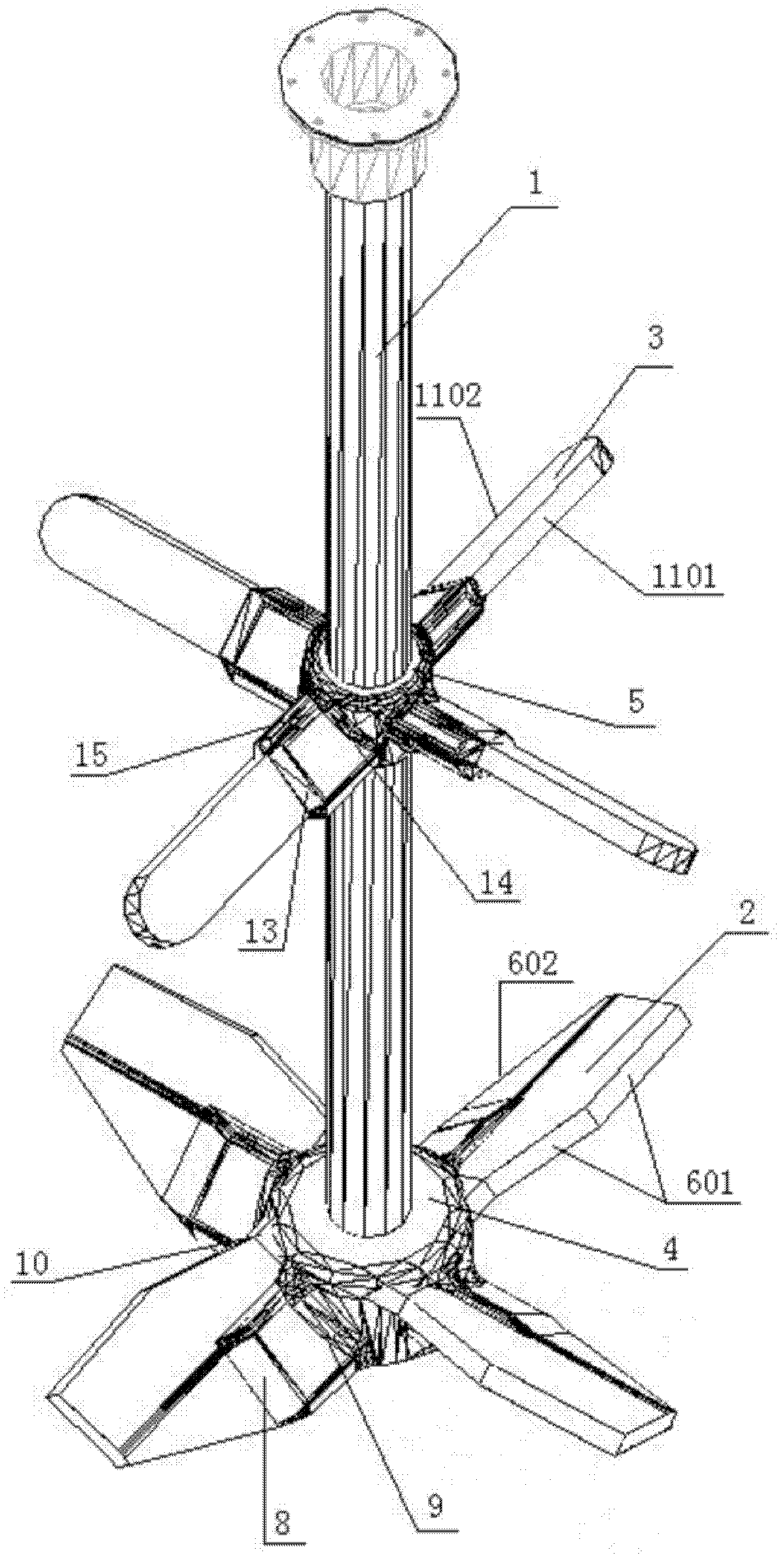 Large-scale anti-corrosion agitating paddle and preparation method thereof