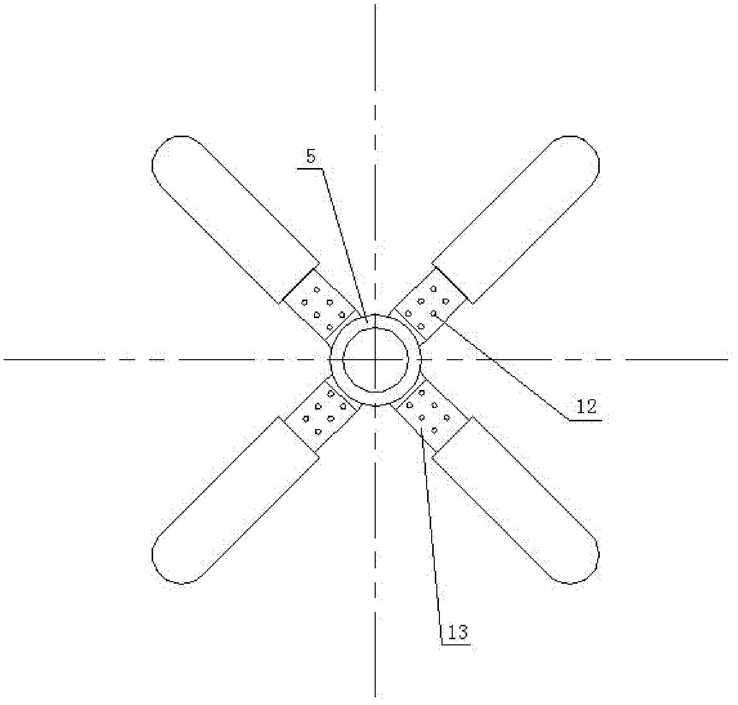 Large-scale anti-corrosion agitating paddle and preparation method thereof