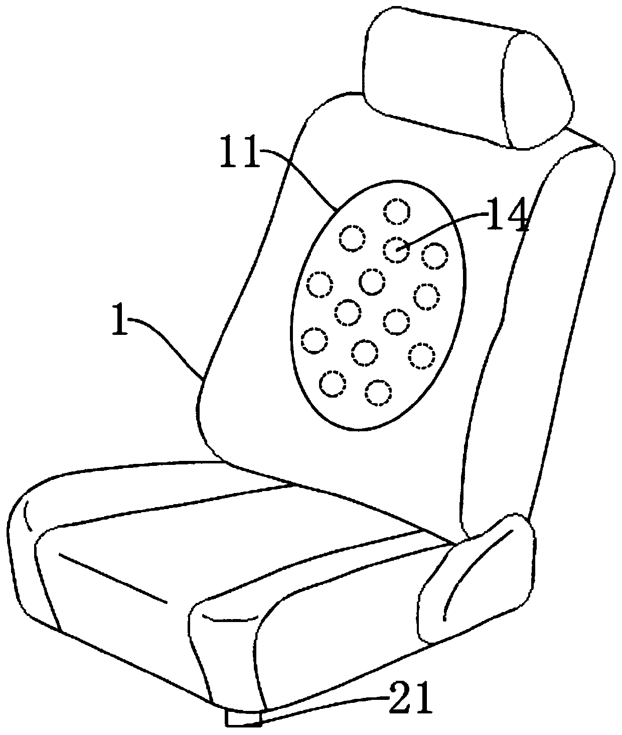 Base with massage function for new energy vehicle