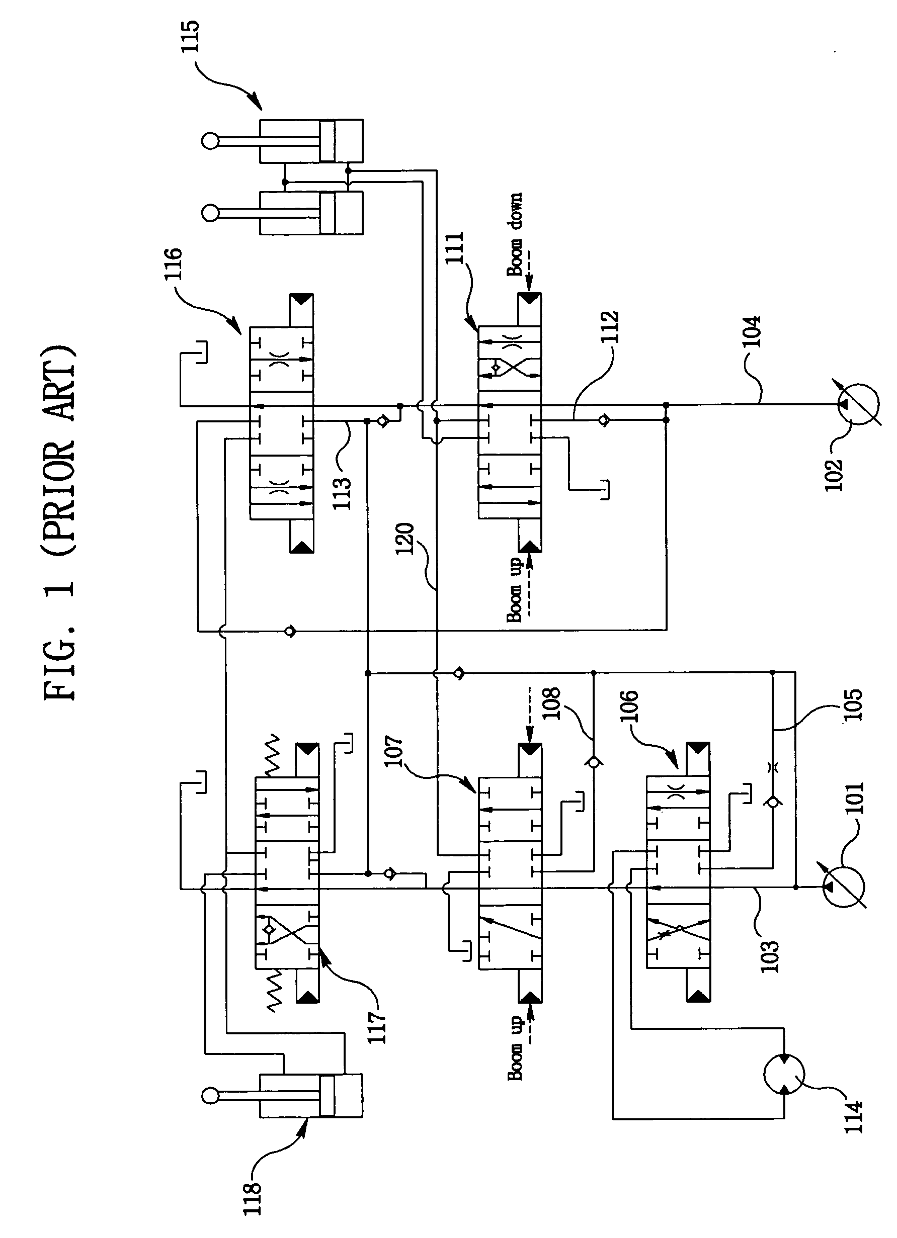 Hydraulic control device of an excavator with improved loading performance on a slope