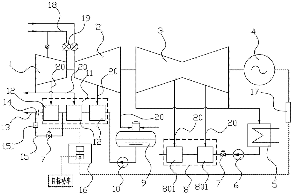 Steam turbine generating system with indirect regulation on regenerative side and primary frequency regulating method