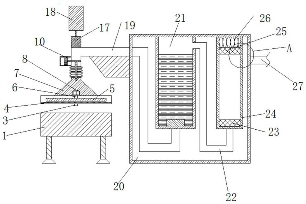 Outdoor barbecue flue gas treatment device capable of changing angles along with wind directions