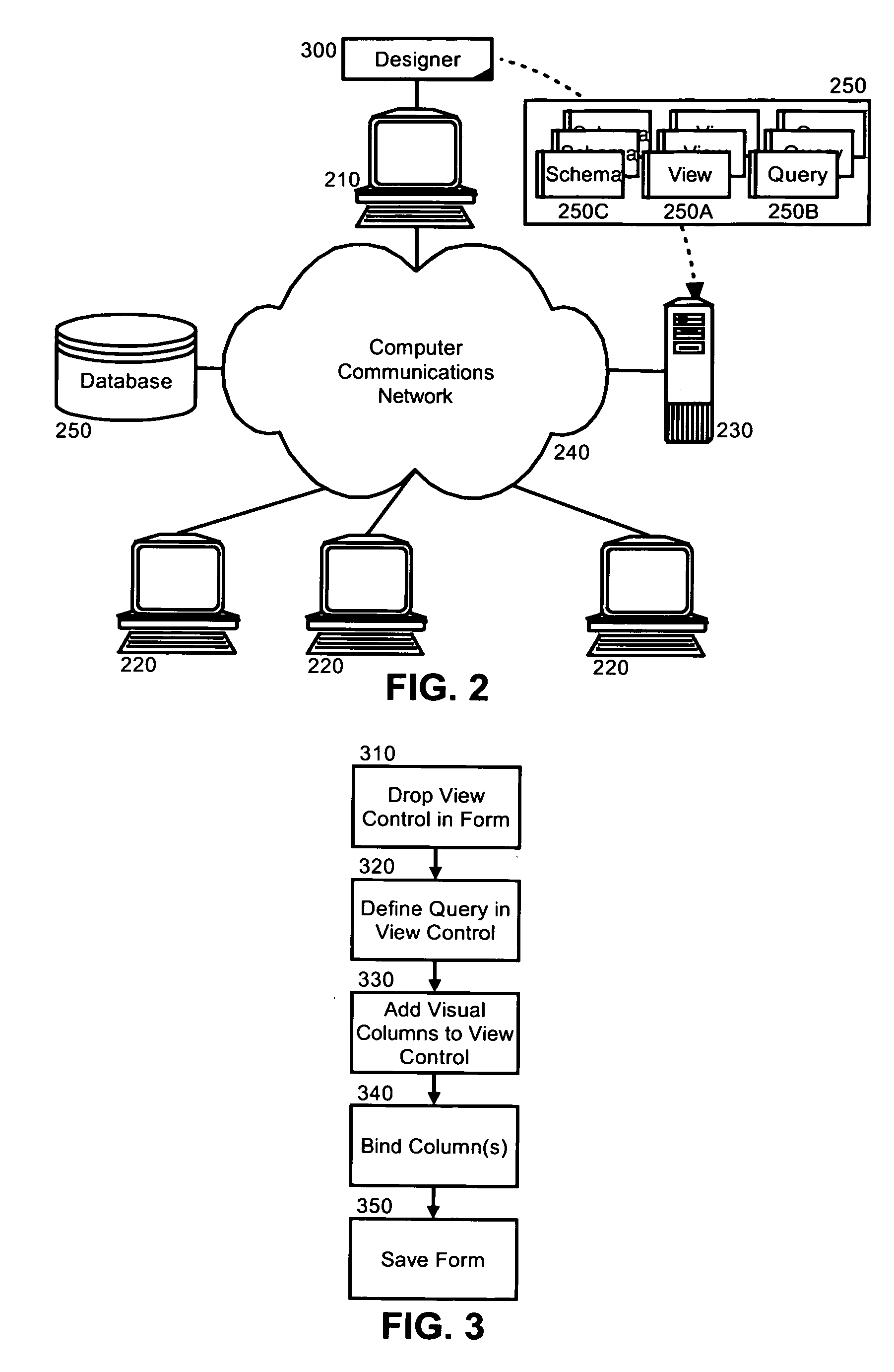Generating a separable query design object and database schema through visual view editing