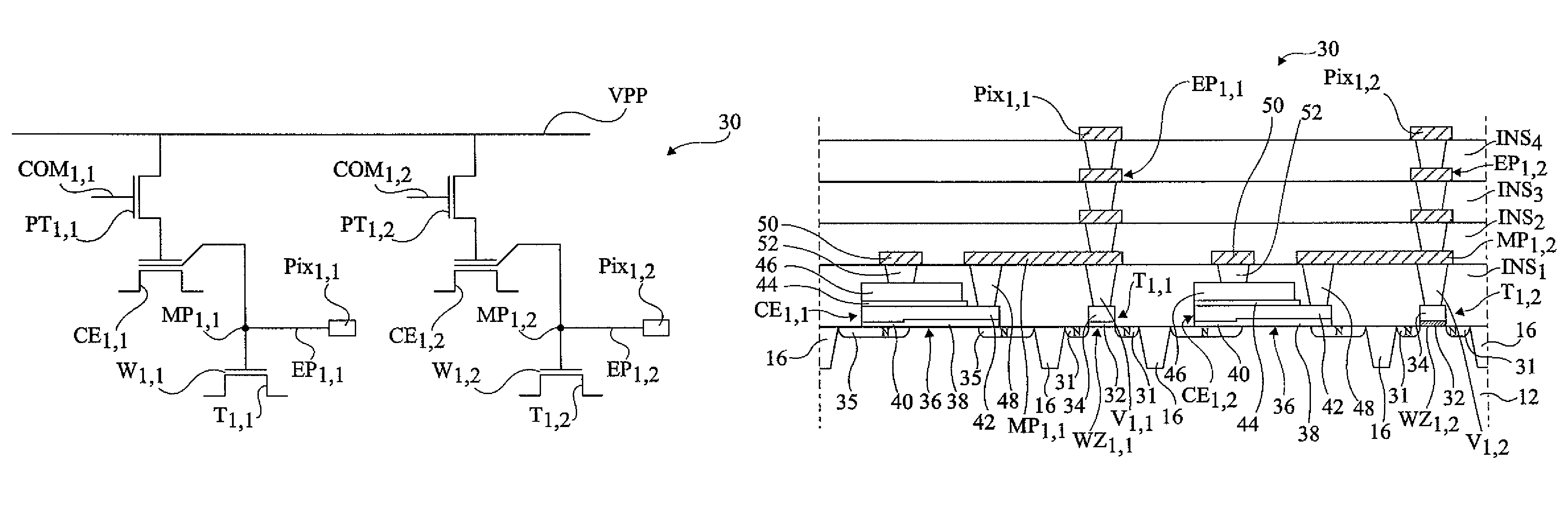 Storage of an image in an integrated circuit