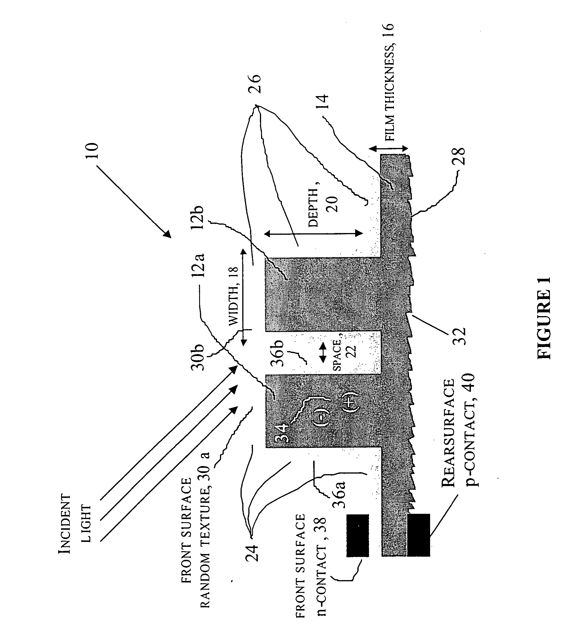 Thin-film solar cells and photodetectors having enhanced optical absorption and radiation tolerance