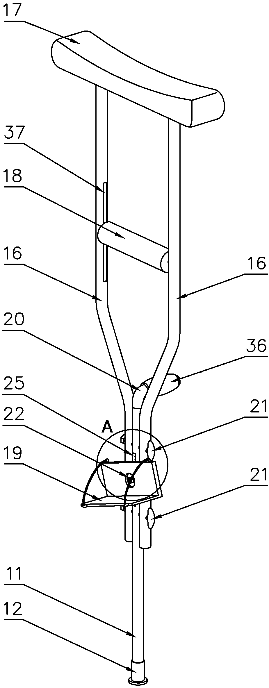 Rehabilitation walking-assisted protection stick