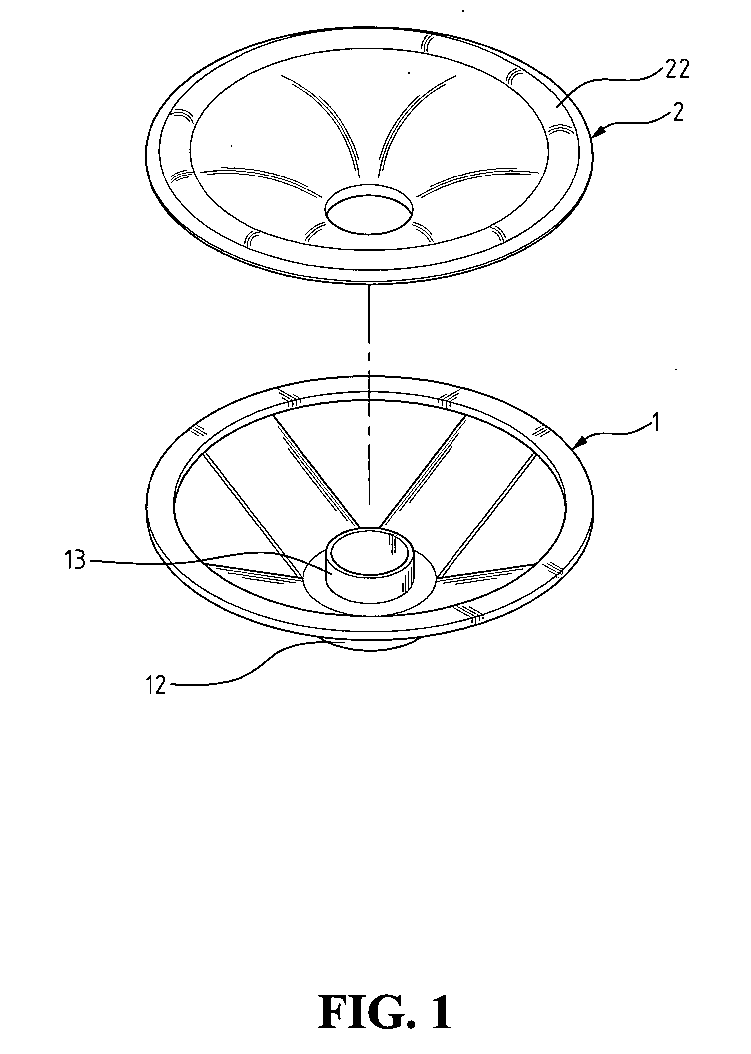Angled cone of loudspeaker