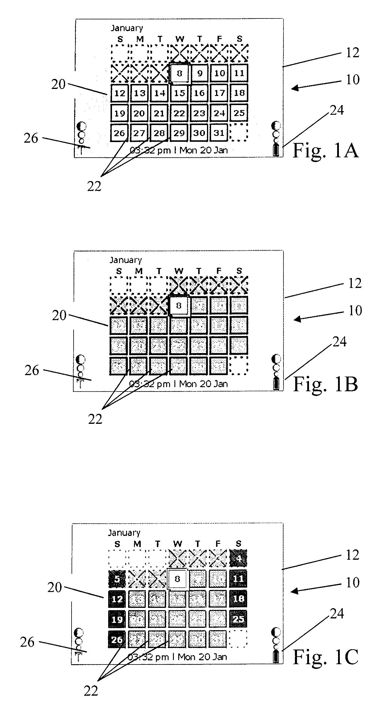 Method and apparatus for dynamically varying one or more properties of a display element in response to variation in an associated characteristic