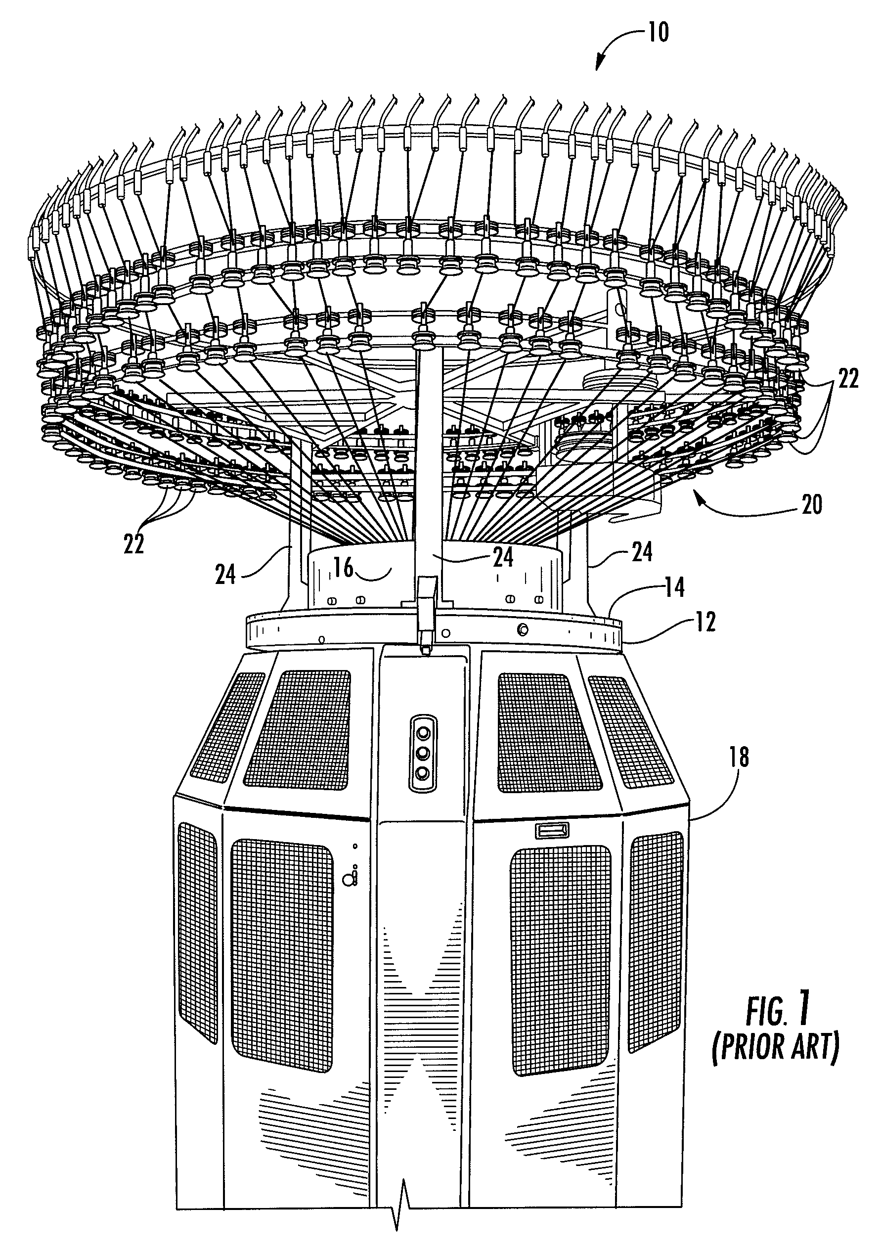 Circular knitting-machine chassis with cantilever support