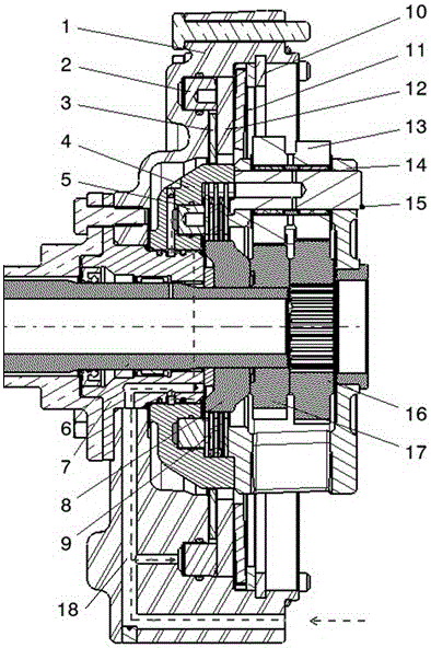 A tractor power high and low gear structure