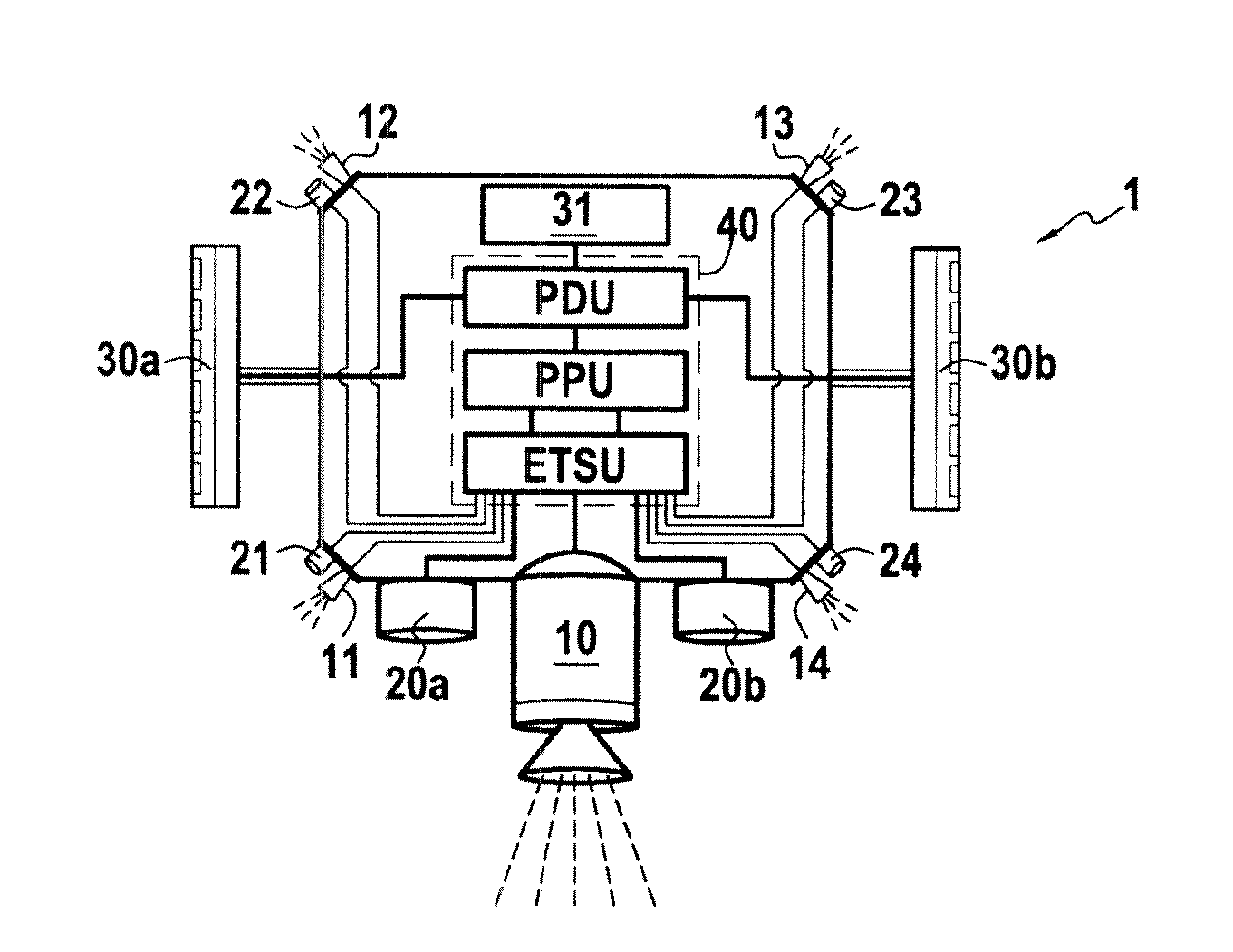 Space vehicle with electric propulsion and solid propellant chemical propulsion