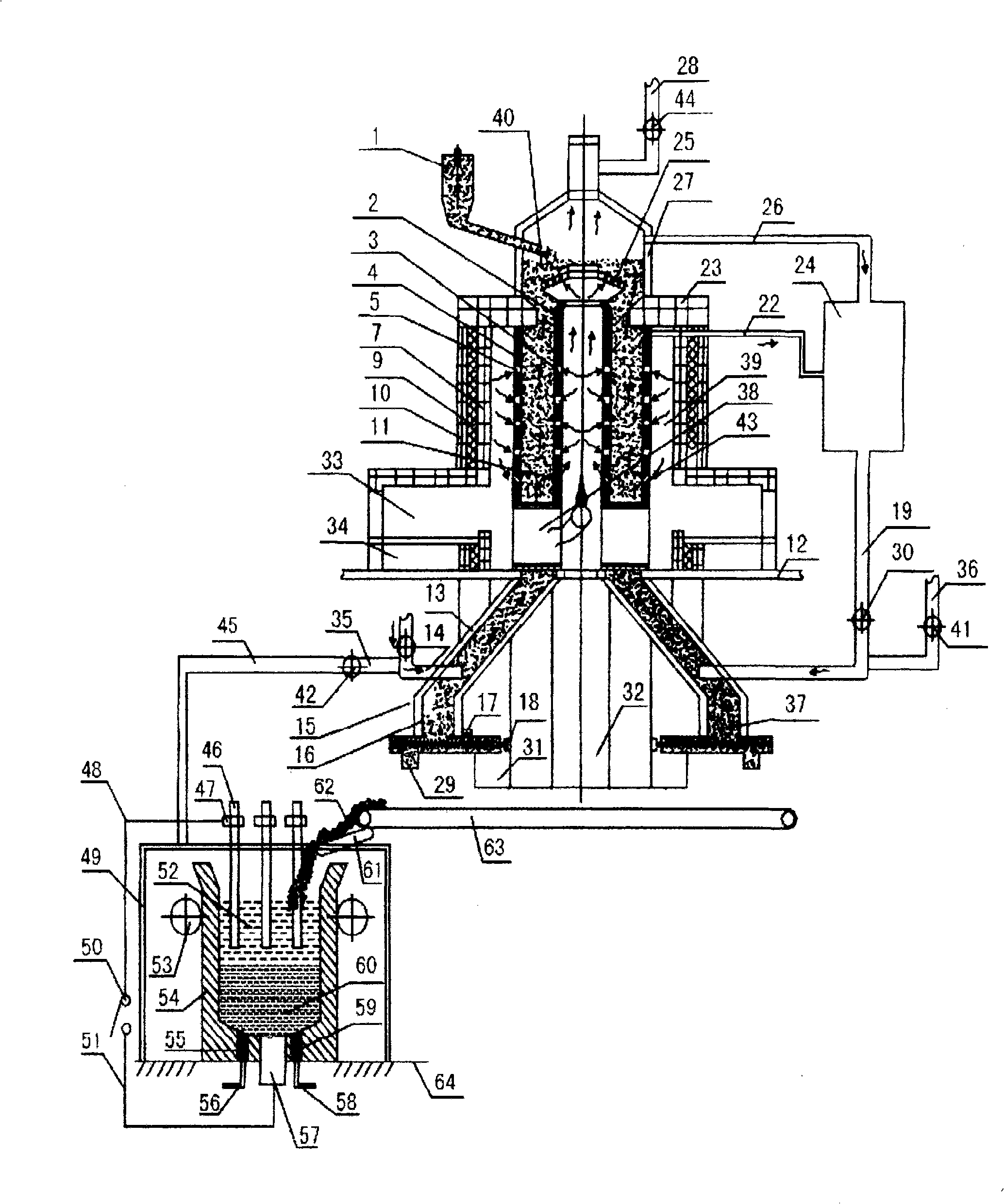 Process and device for smelting ferronickel and nickel-containing molten iron by using lower-nickel materials