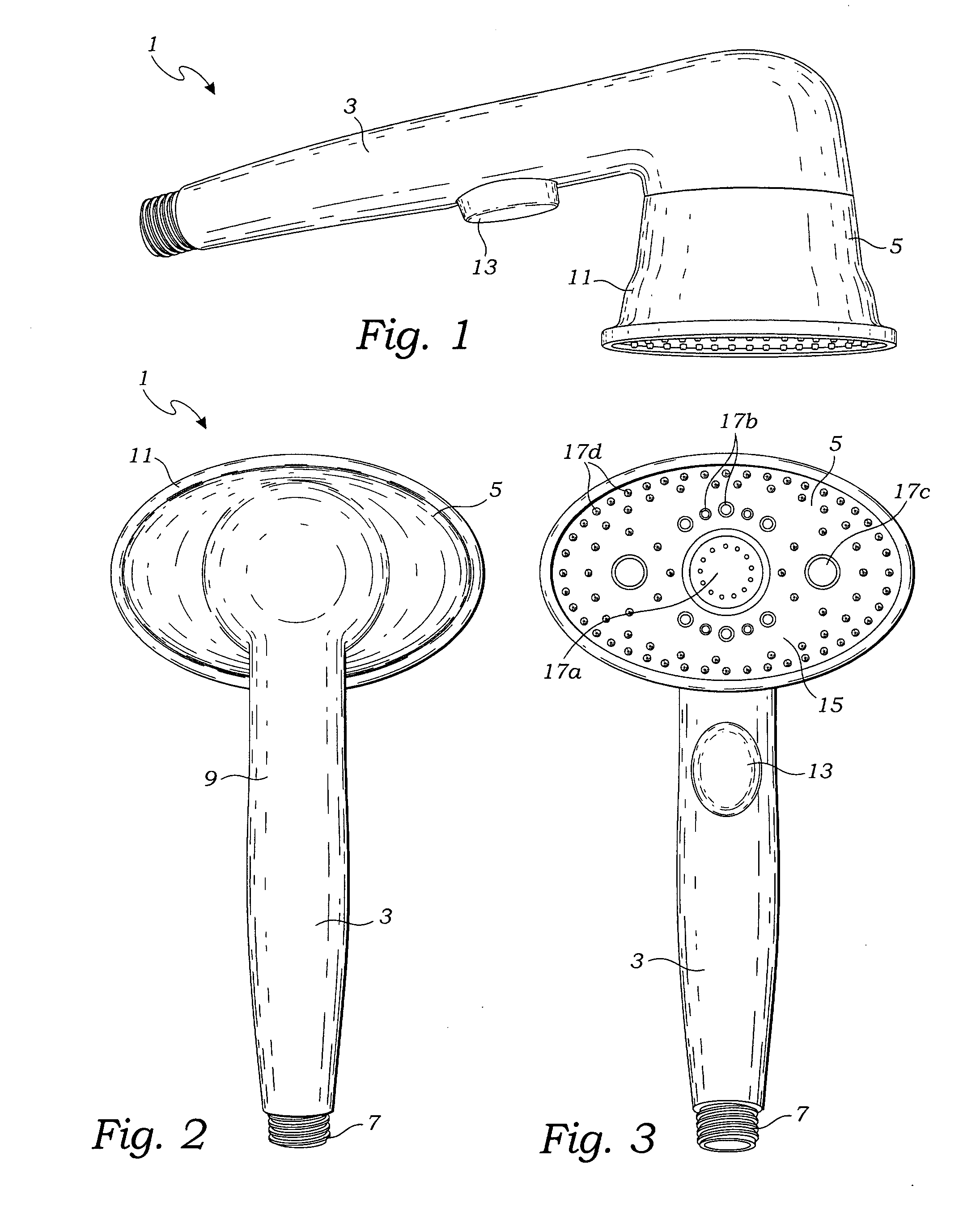 Showerhead with rotatable oval spray pattern and handheld spray pattern controller