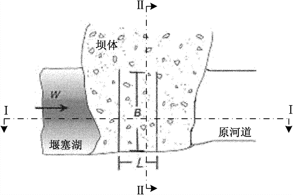 Method for measuring and calculating characteristics of breach of landslide and debris-flow dam and application thereof