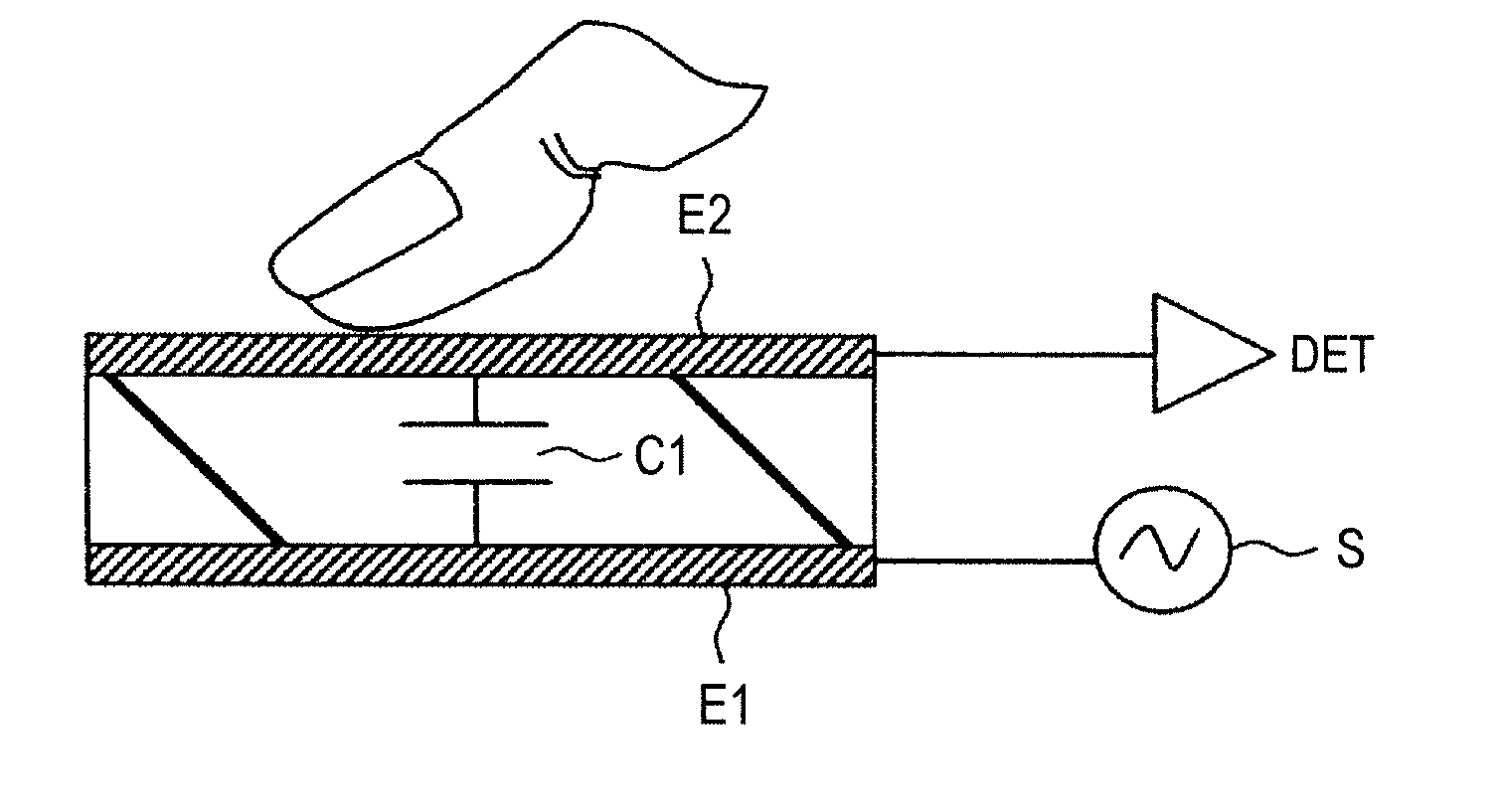 Contact detecting device, display device, and contact detecting method