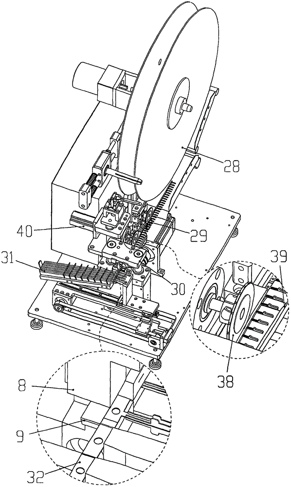 Fully automatic stamping production line of plug-in component