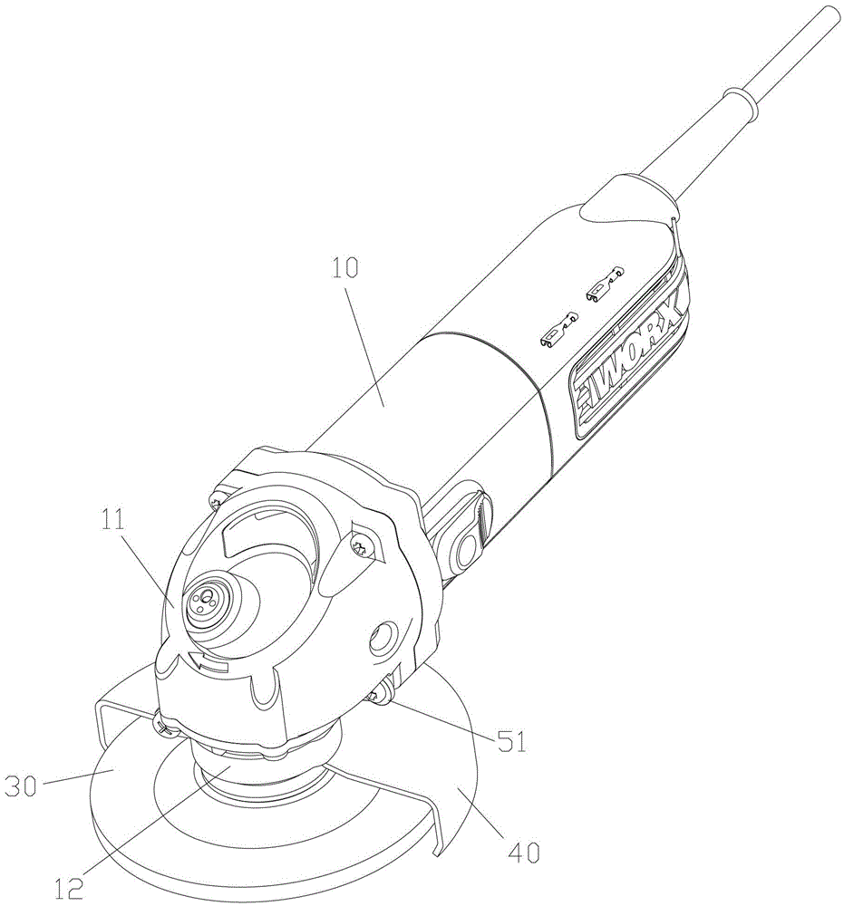 Angle grinders with push-rod stop mechanism