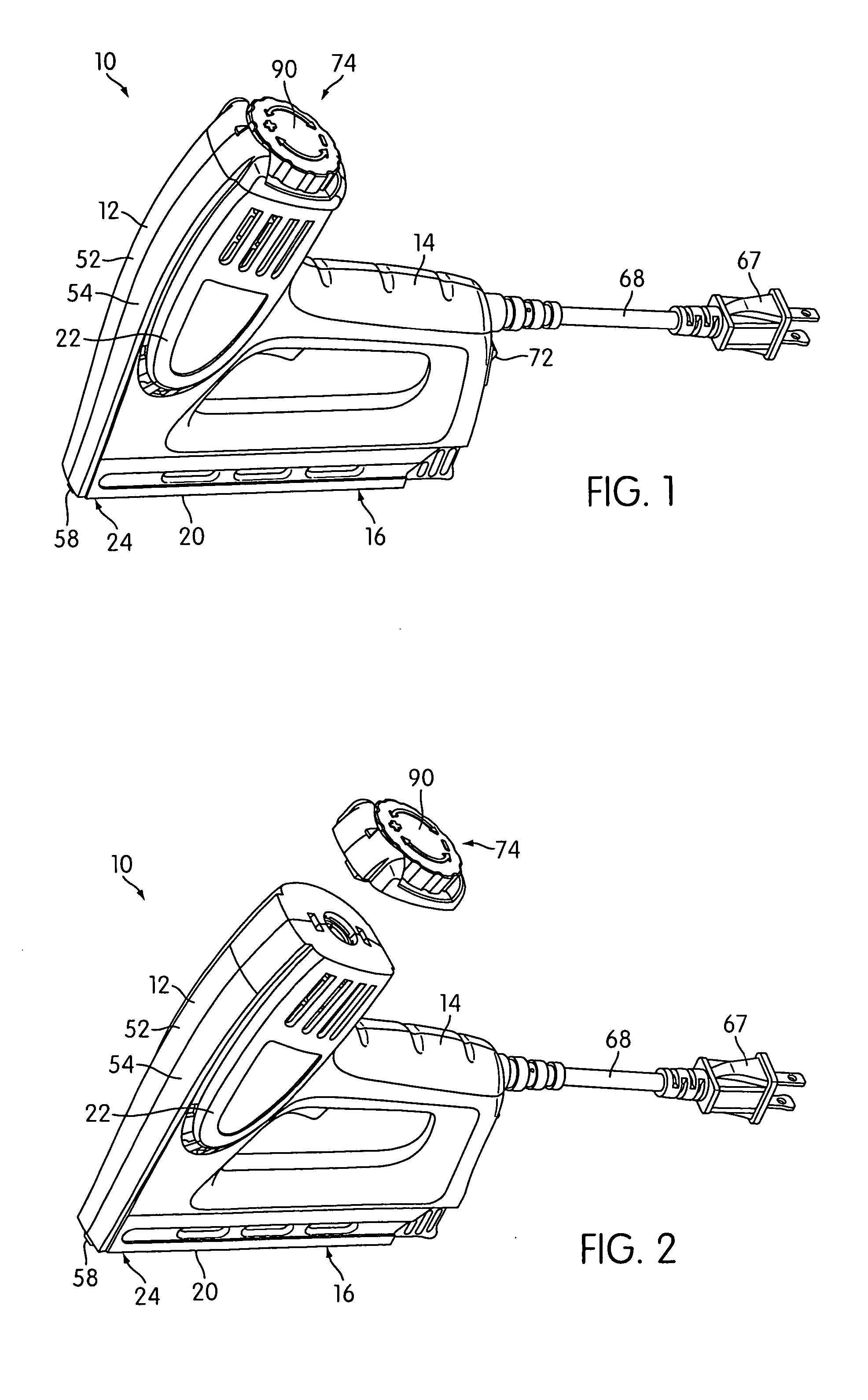 Electromagnetic stapler with a manually adjustable depth adjuster