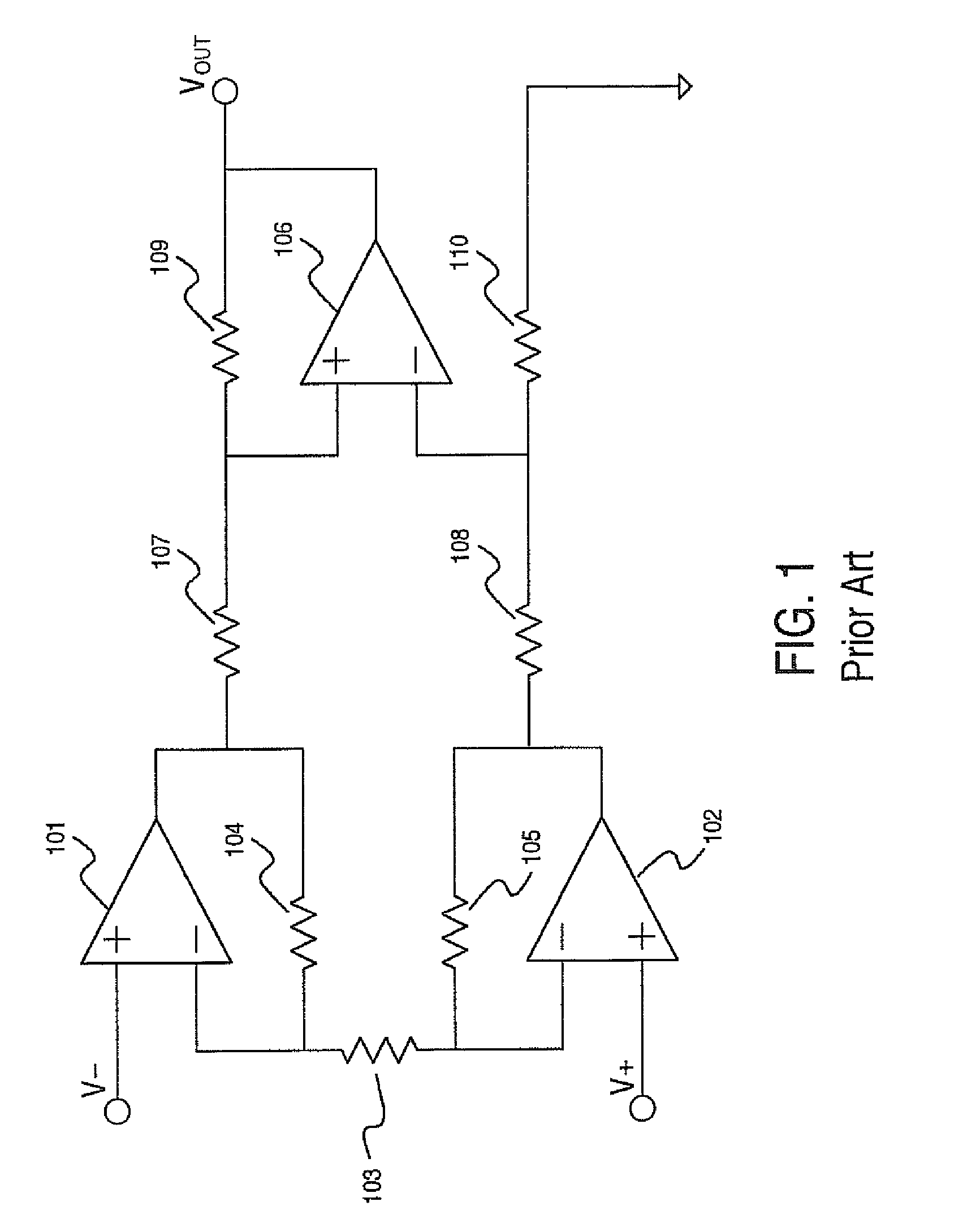 Differential amplifier with improved zero-point calibration