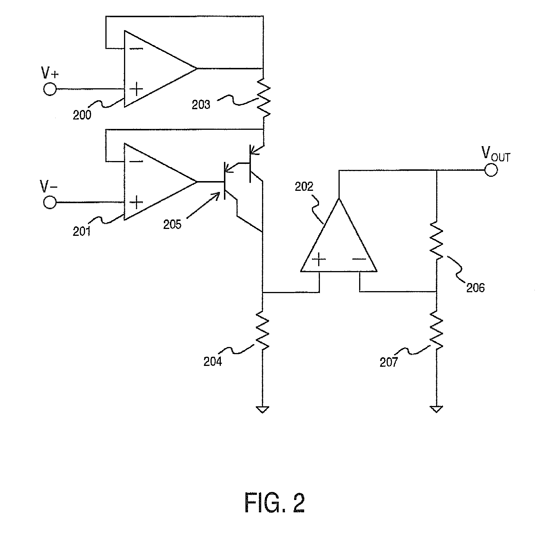 Differential amplifier with improved zero-point calibration