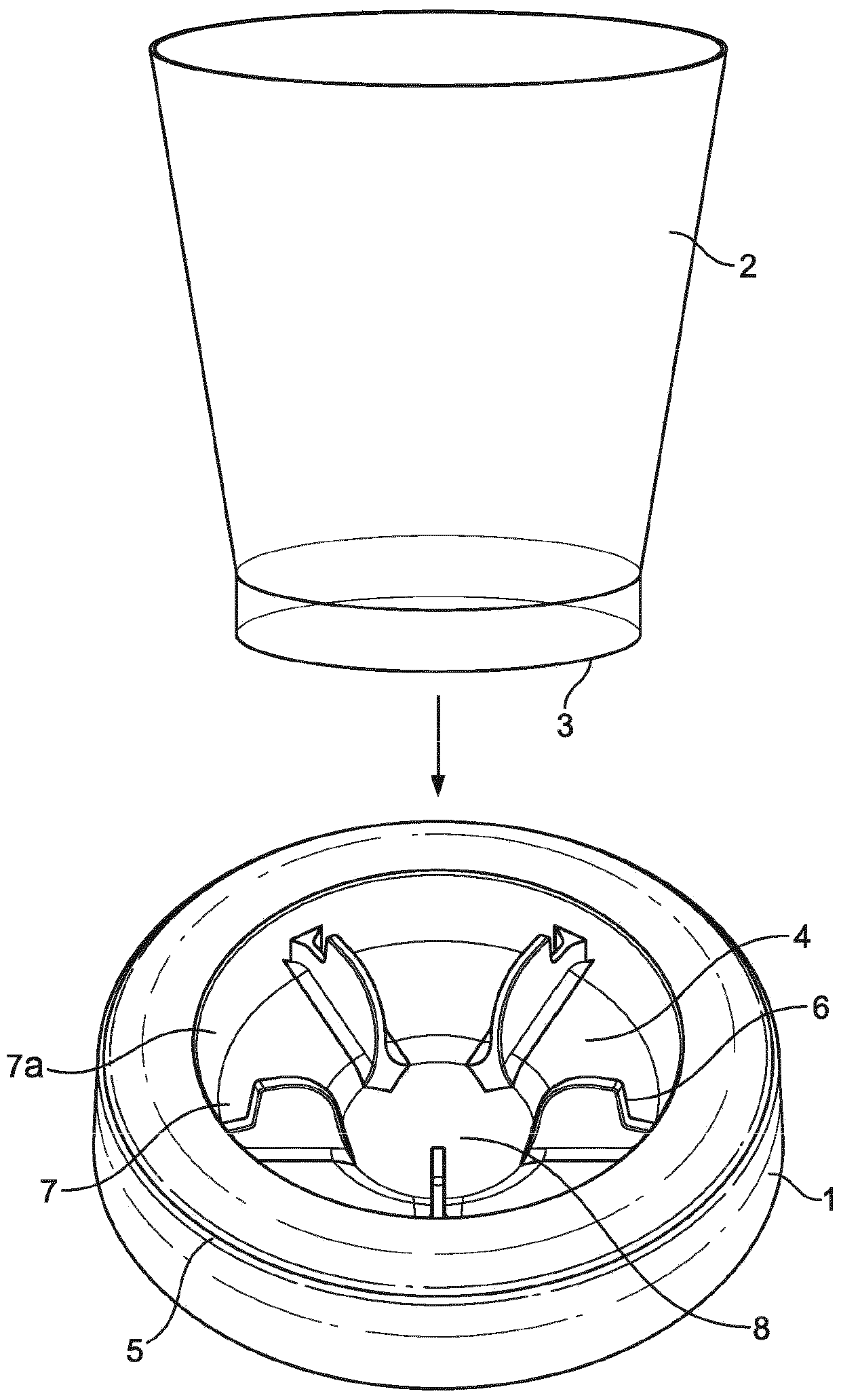 Cup support and dispensing device