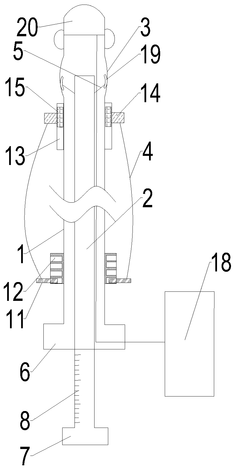 Device for measuring diameter of human airway