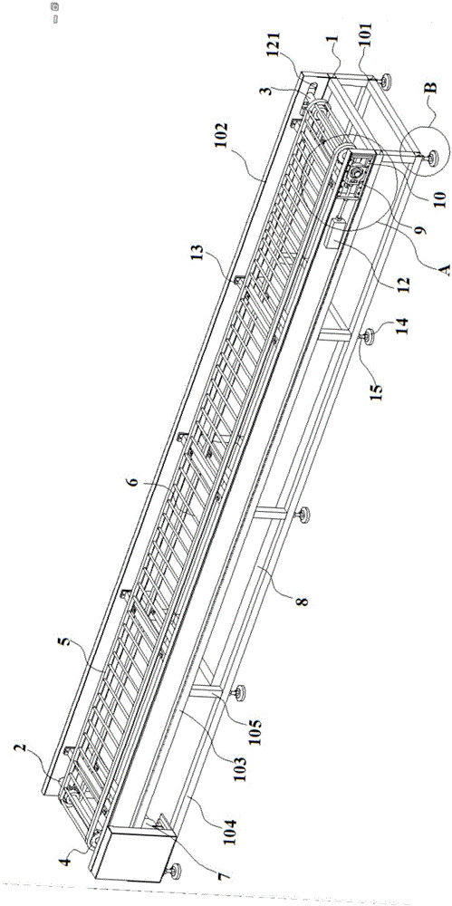 Conveying device for brake shoe production
