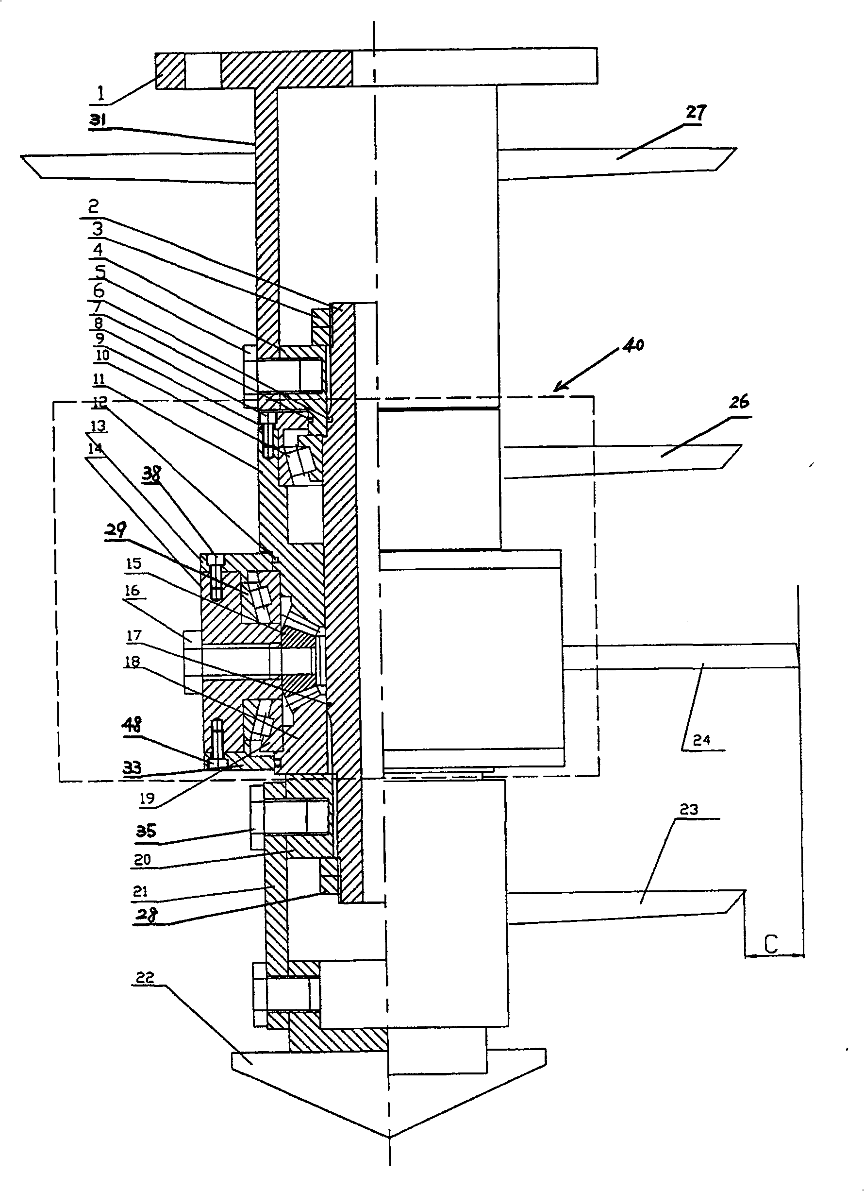 Single-power bidirectional stir head for soft foundation and mixing pile machine having the same