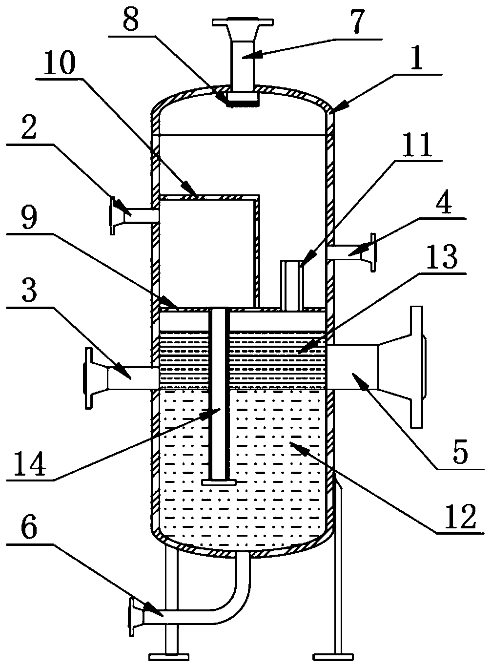 Titanium material separator for chemical industry, and manufacturing process thereof