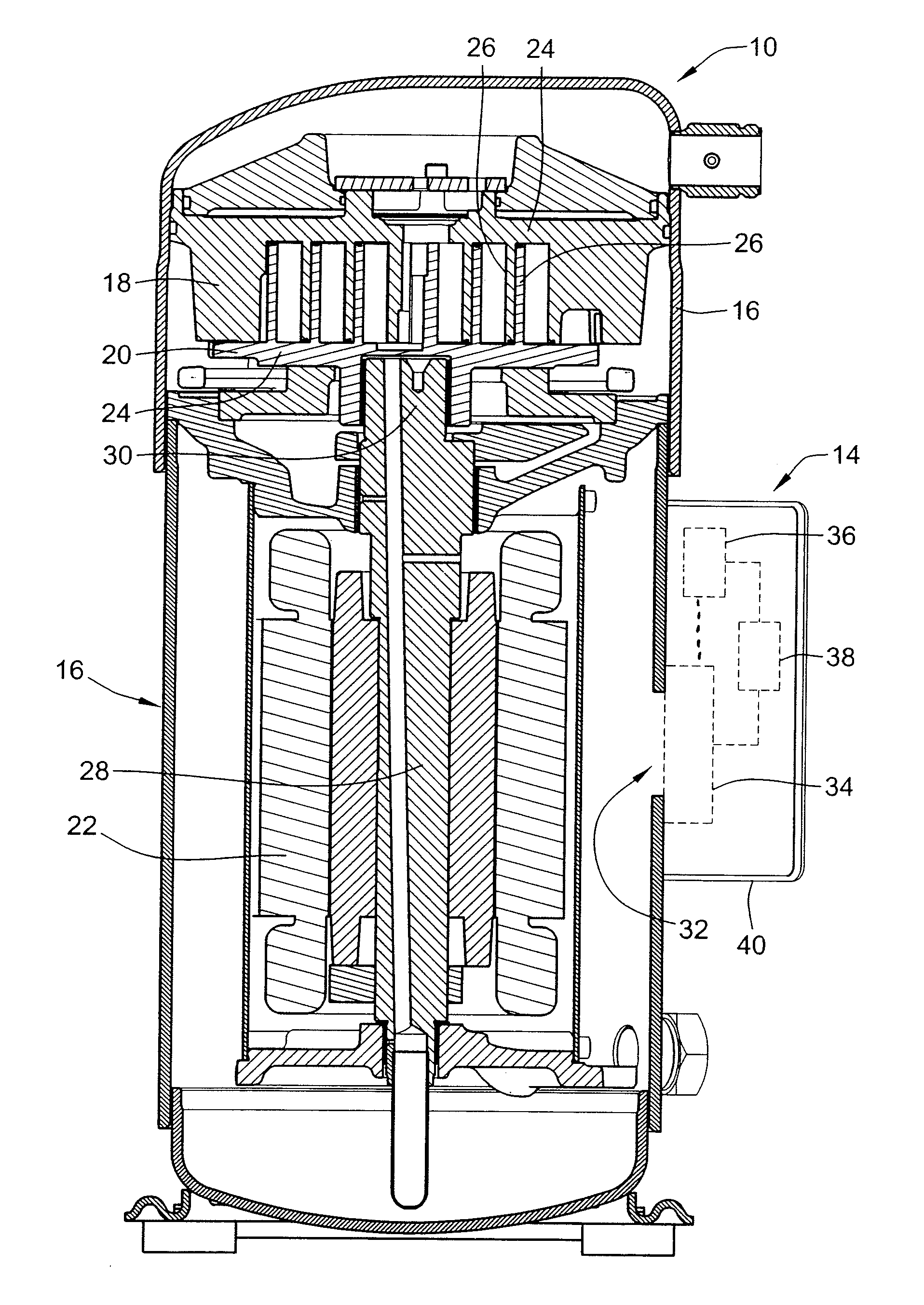 Scroll compressor having standardized power strip