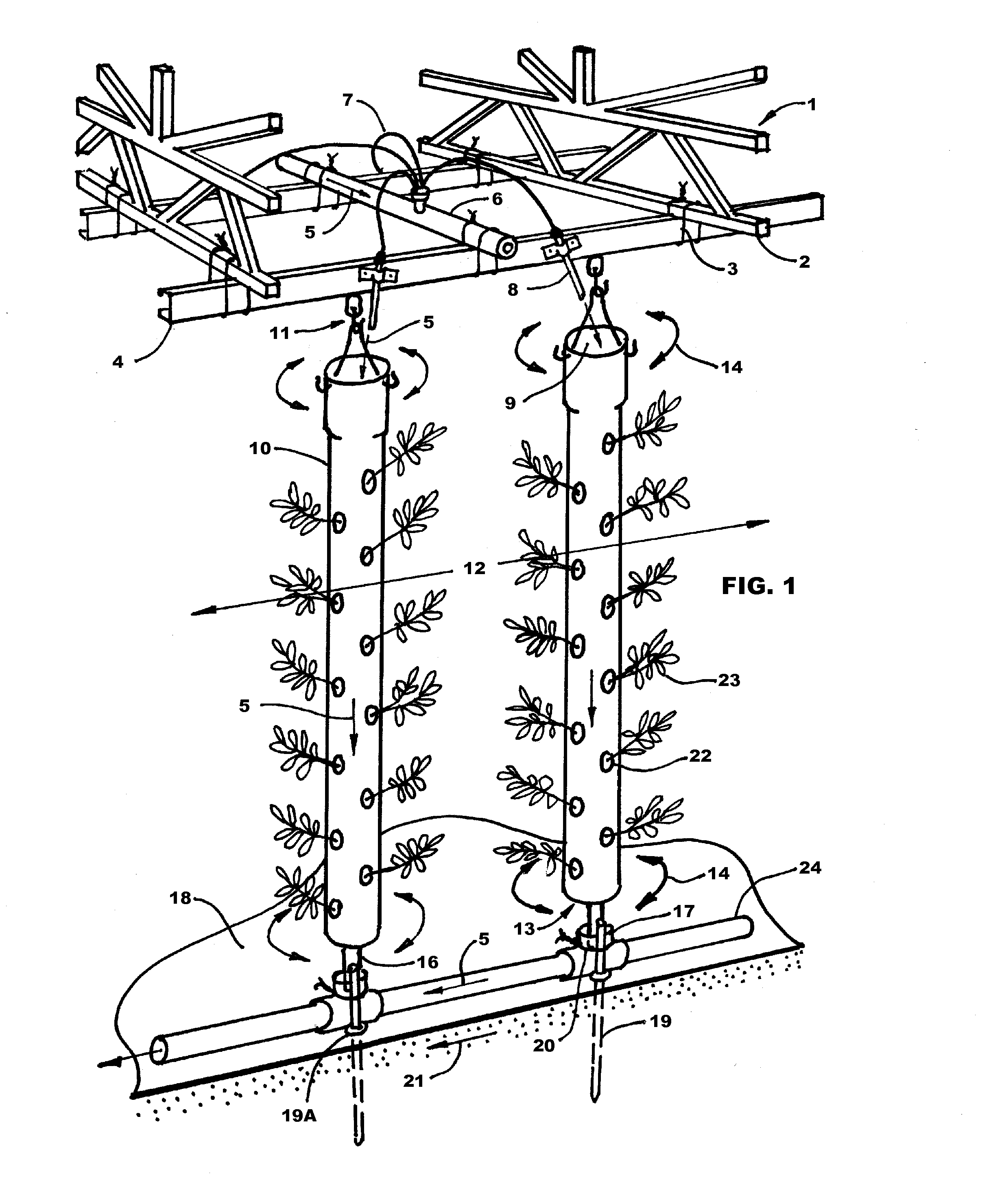 Light-weight modular adjustable vertical hydroponic growing system and method