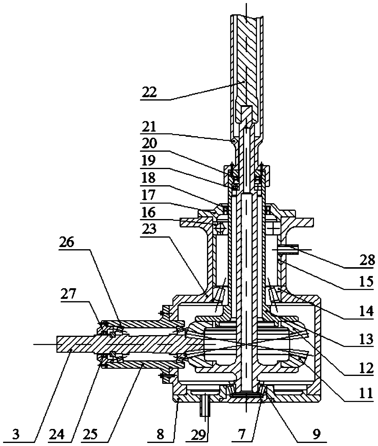 Power system structure of coaxial dual-rotor-wing unmanned aerial vehicle