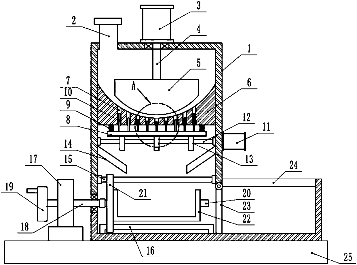 Anti-blocking type metal powder grinding device for cemented carbide processing