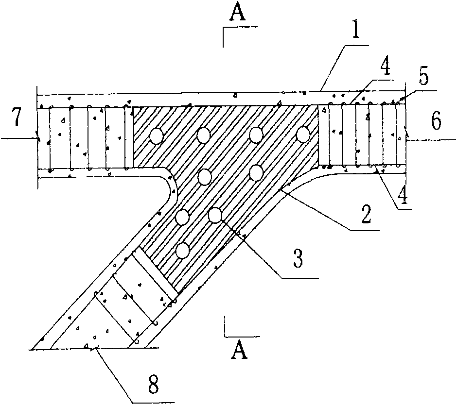 Node crack prevention and reinforced structure of reinforced concrete and manufacture method thereof