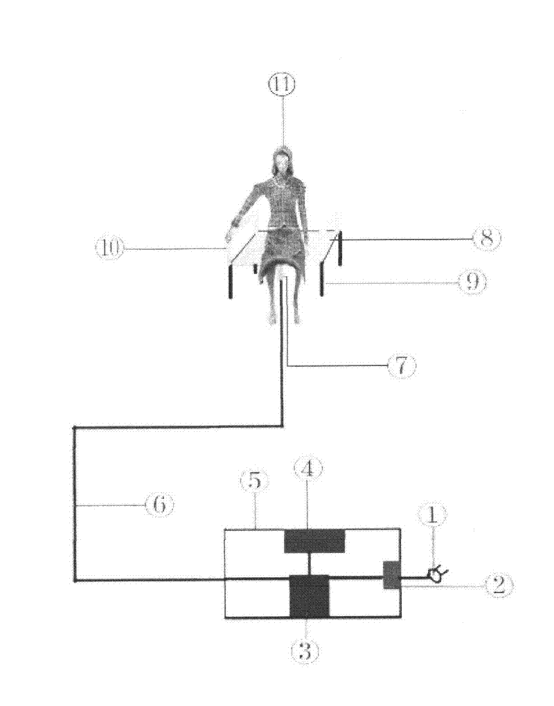 Method and device for treating proctoptosis with ultrasonic wave and proctoptosis drug