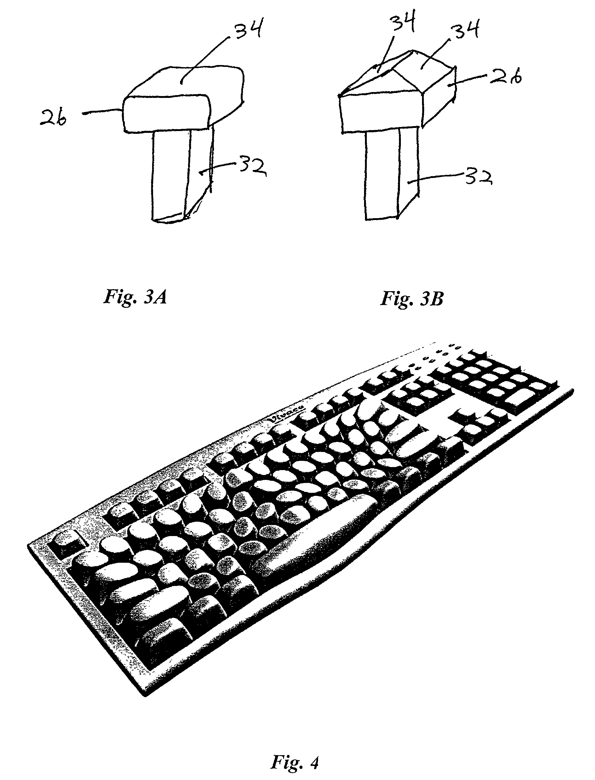 Keyboard contoured to the natural shape of the hand