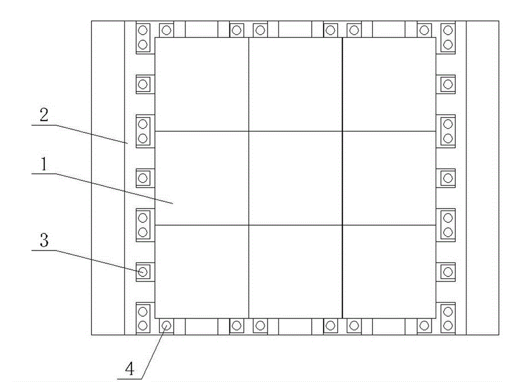 Table-board supporting device for overlarge spliced platform