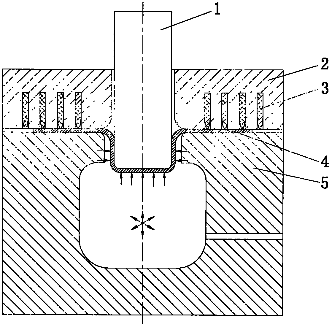Thermal hydro-mechanical drawing forming method for dot matrix self-impedance electrical heating plates