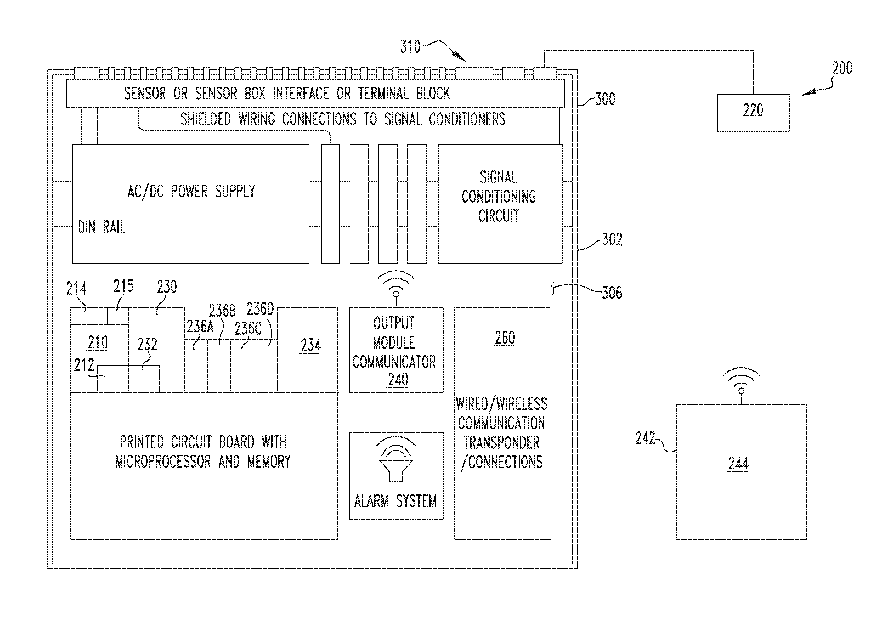 Component monitoring system with monitory latch assembly